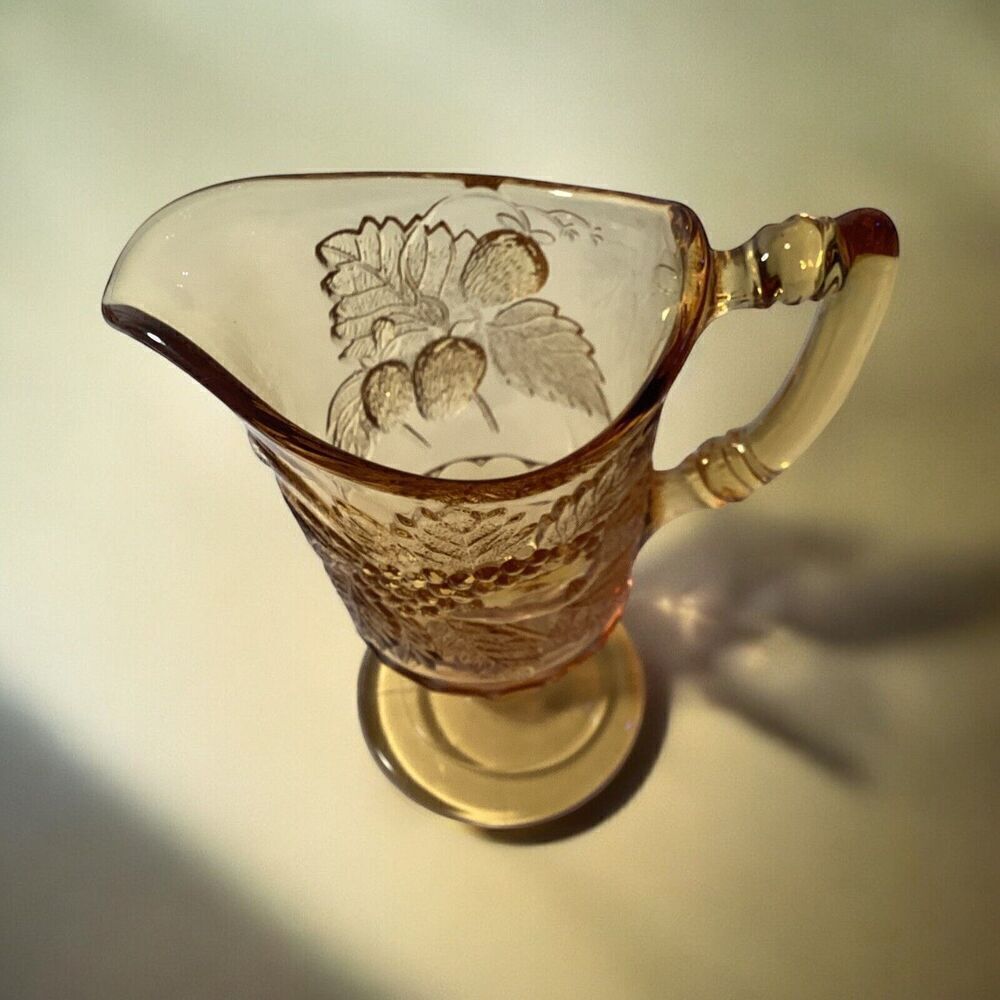 Rare Original Vintage 1958-1987 Modern Amber Art Glass Pitcher Large Creamer - Picture 2 of 5